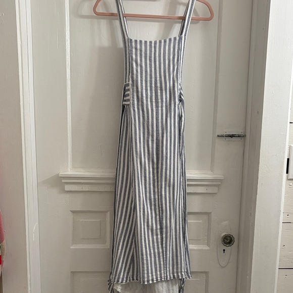 Apiece Apart Blue and White Striped Apron Dress - Picture 1 of 14